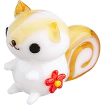 Amazon.co.jp: かわいい リス 手作り ガラス細工 花 リス ちゃん
